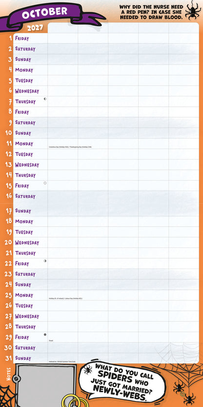 Dads Family Organise Planner Wall Calendar 2027