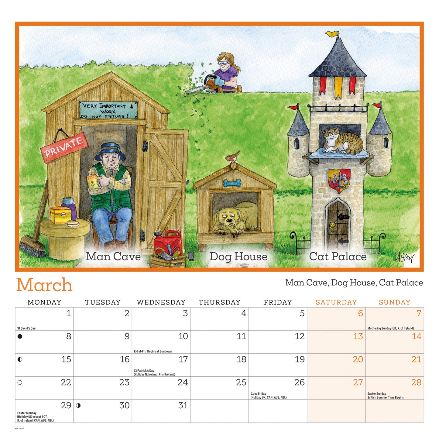 Alison's Animals Wiro Wall Calendar 2027
