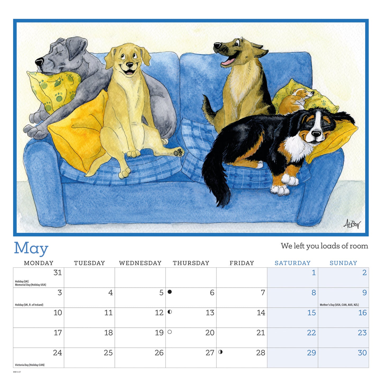 Alison's Animals Wiro Wall Calendar 2027