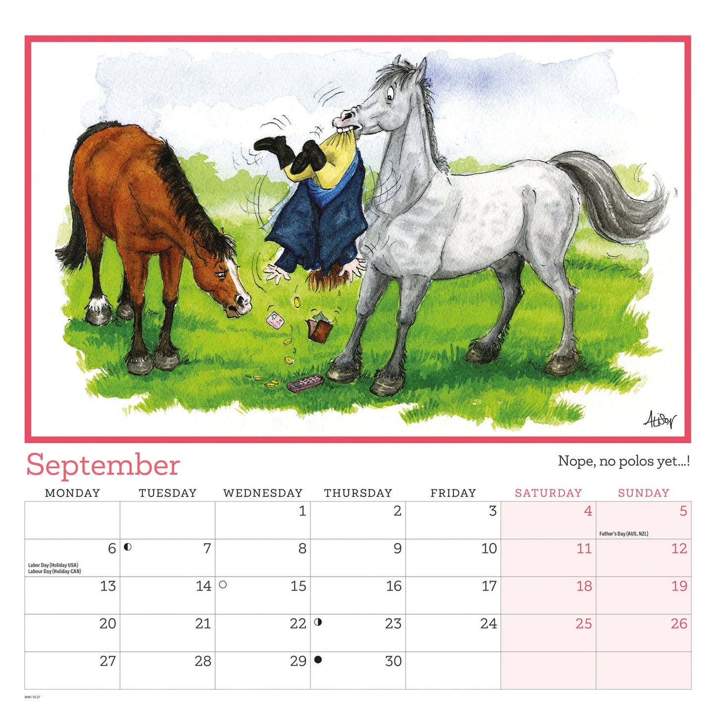 Alison's Animals Wiro Wall Calendar 2027