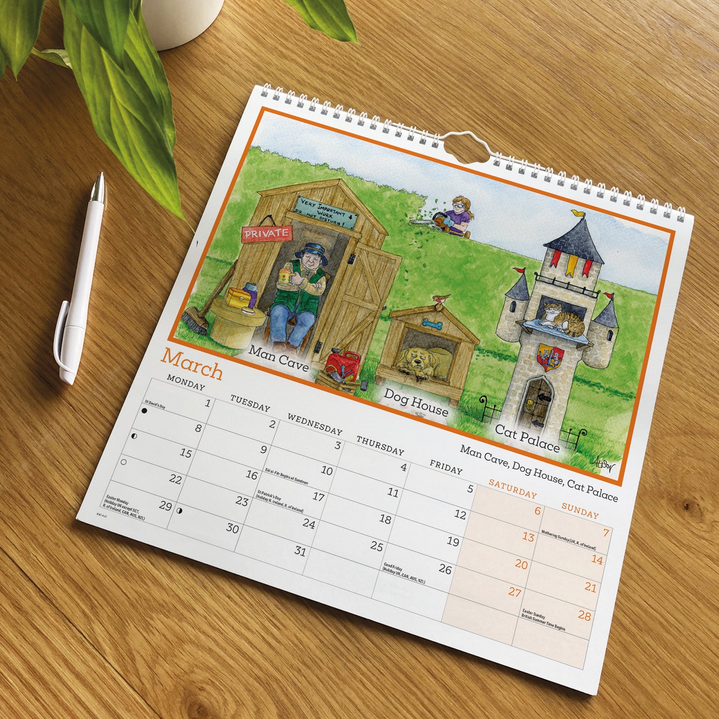 Alison's Animals Wiro Wall Calendar 2027