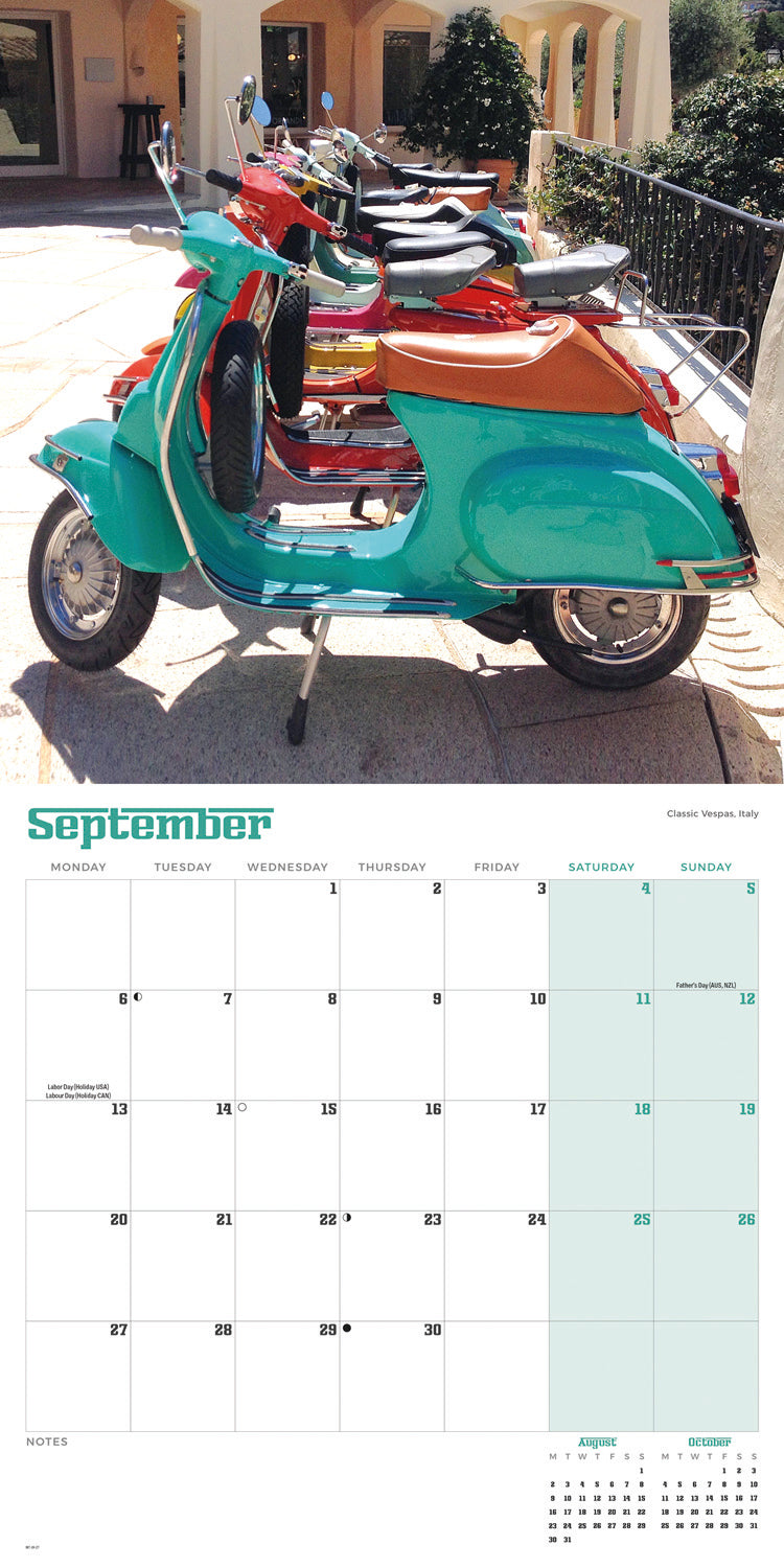 Scooters Wall Calendar 2027