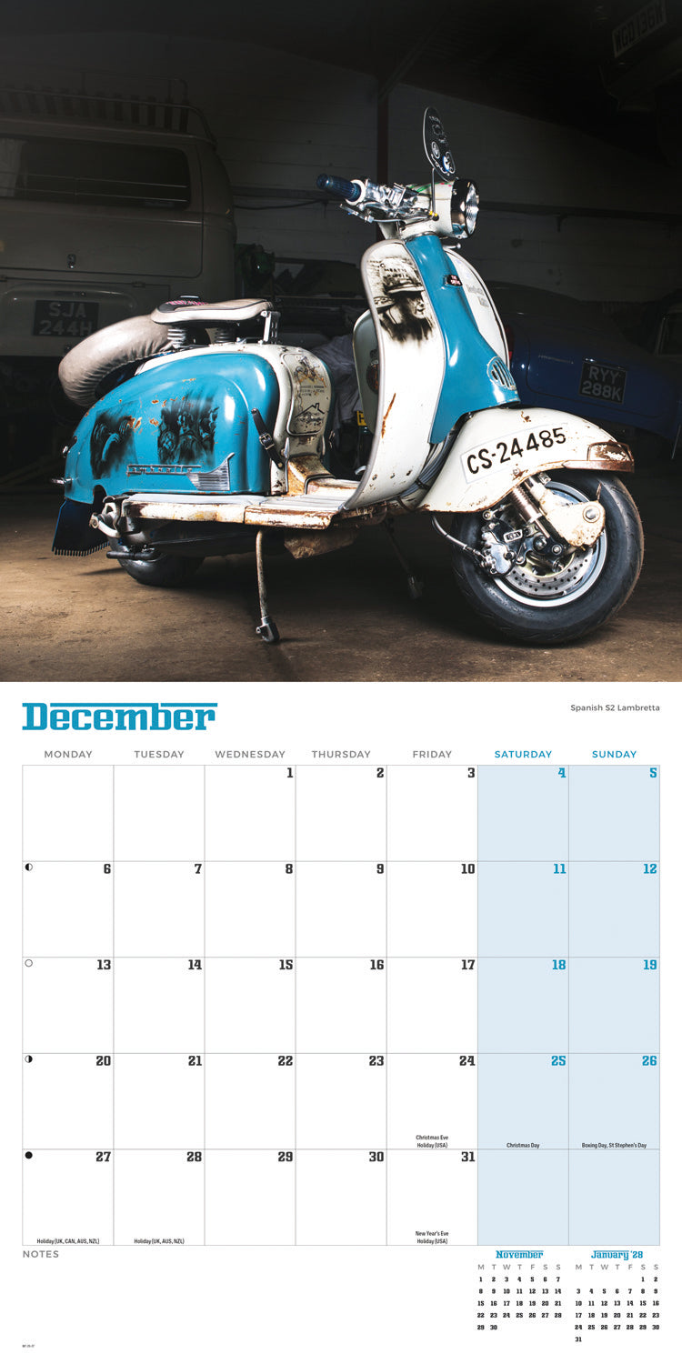 Scooters Wall Calendar 2027