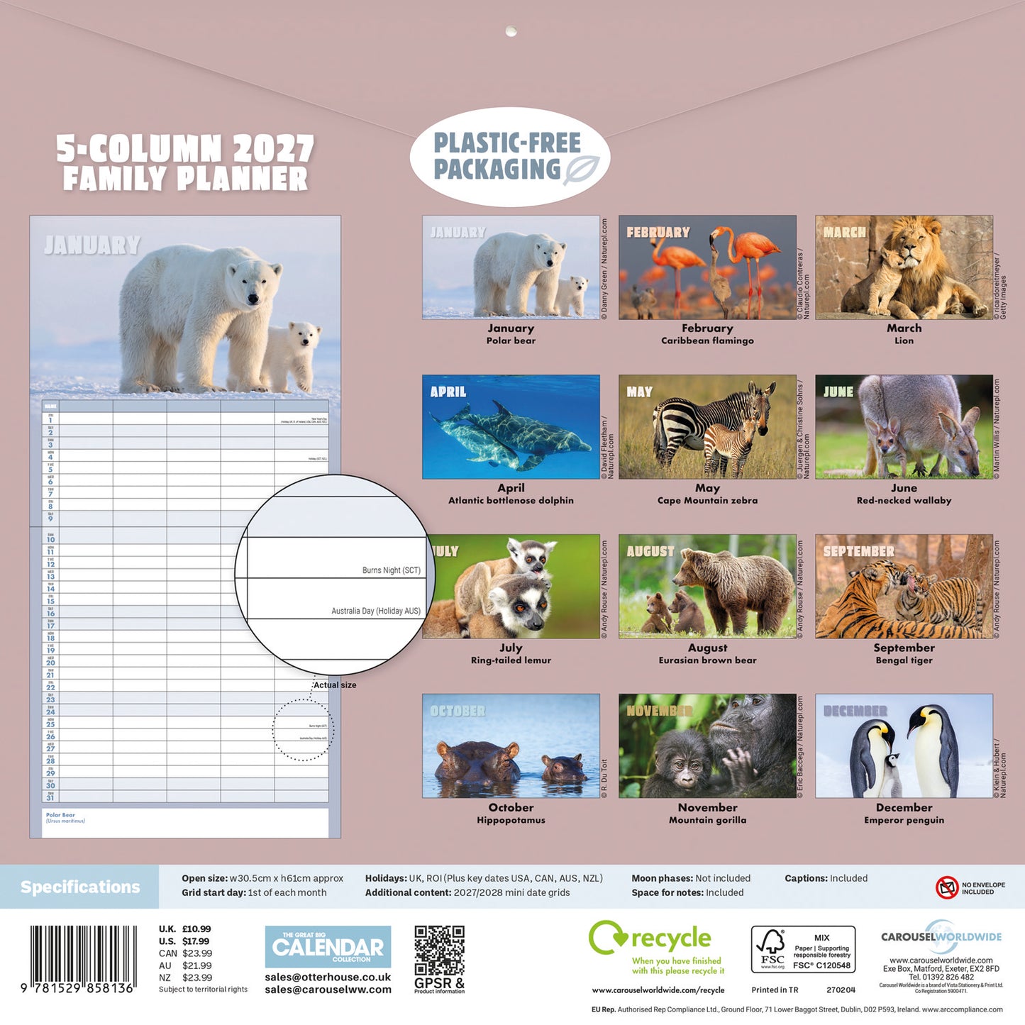 Busy Life Planner Wall Calendar 2027