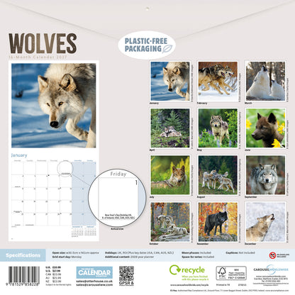 Wolves Wall Calendar 2027