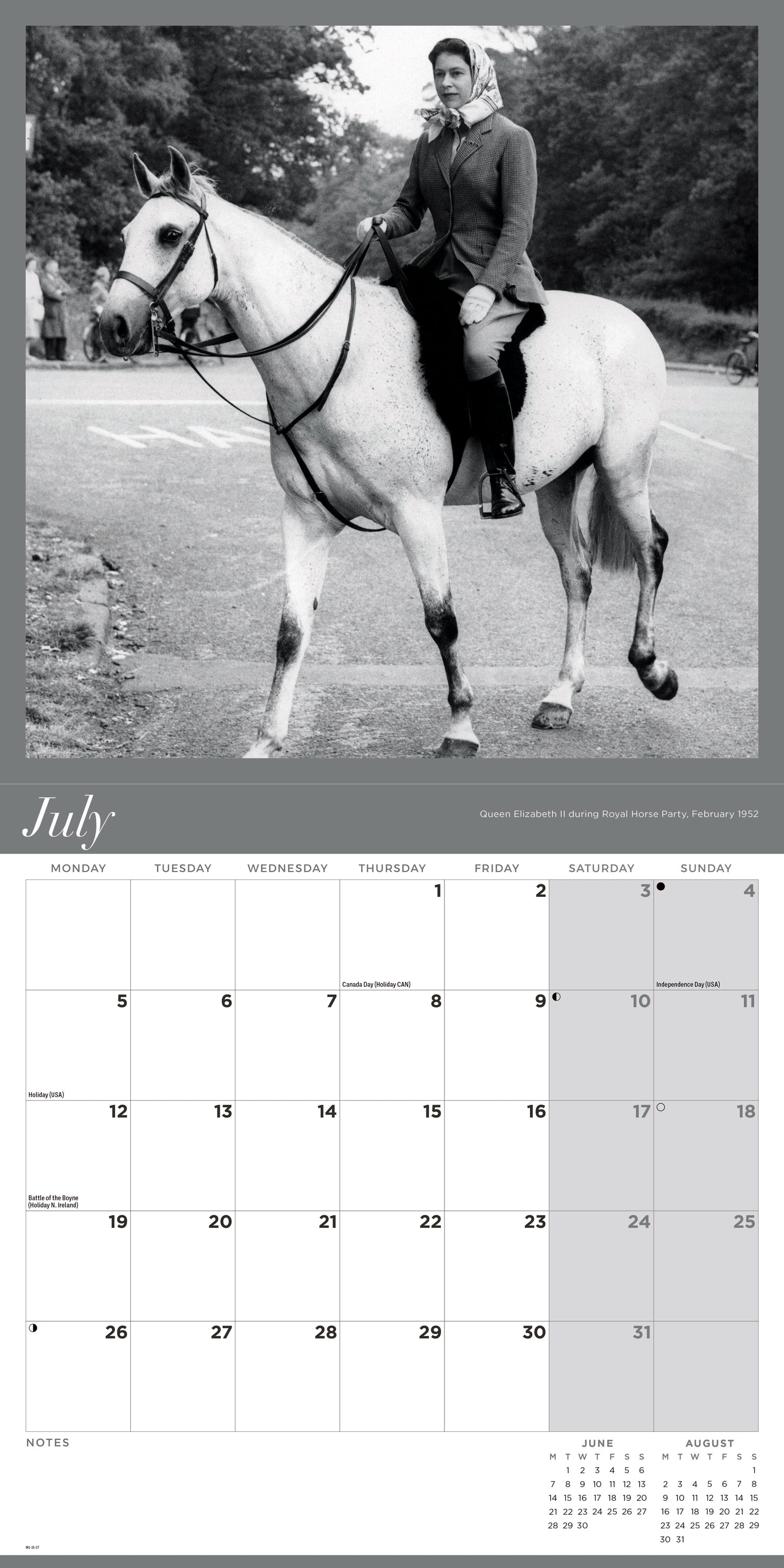Queen Elizabeth II Wall Calendar 2027