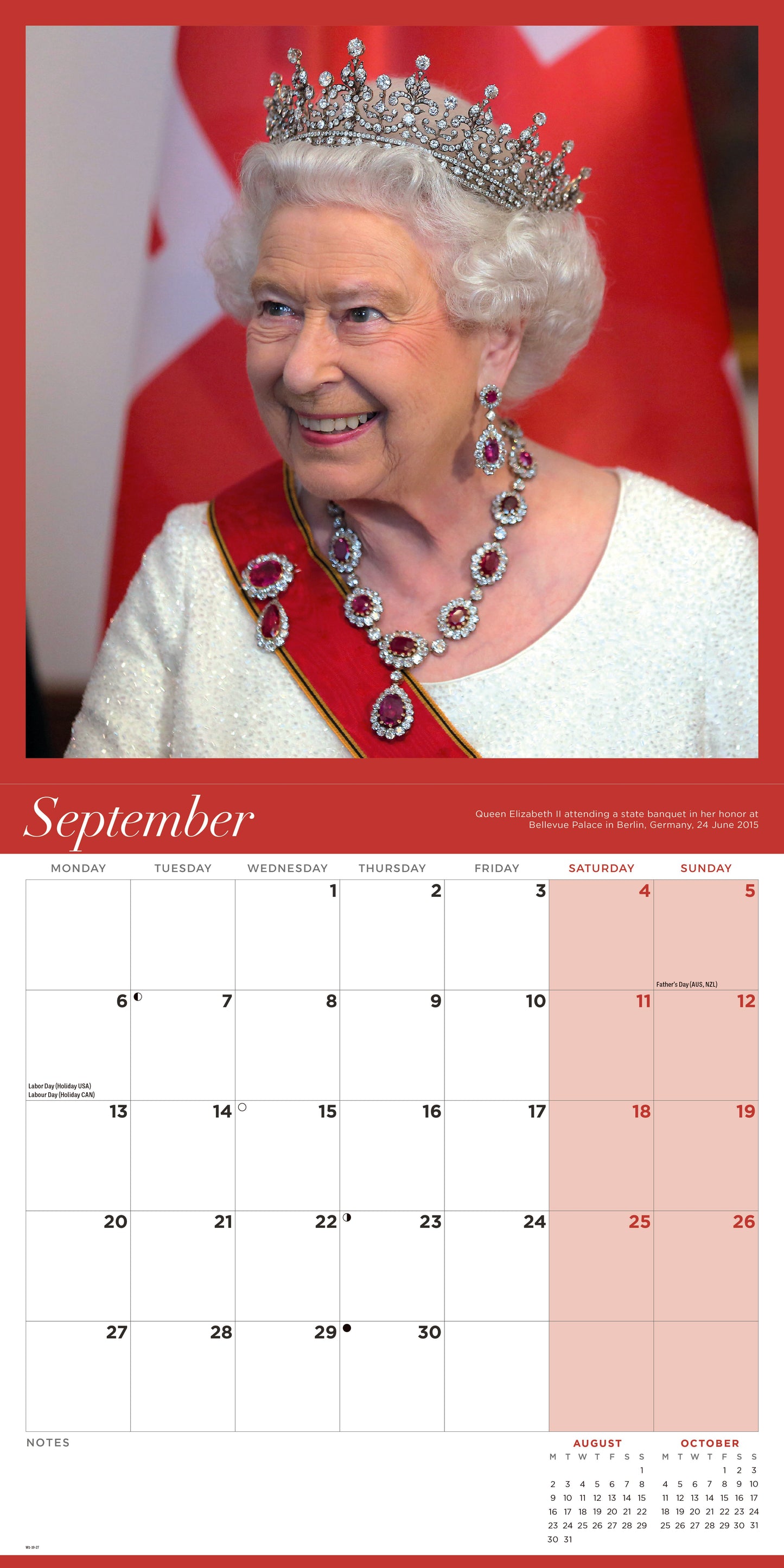 Queen Elizabeth II Wall Calendar 2027