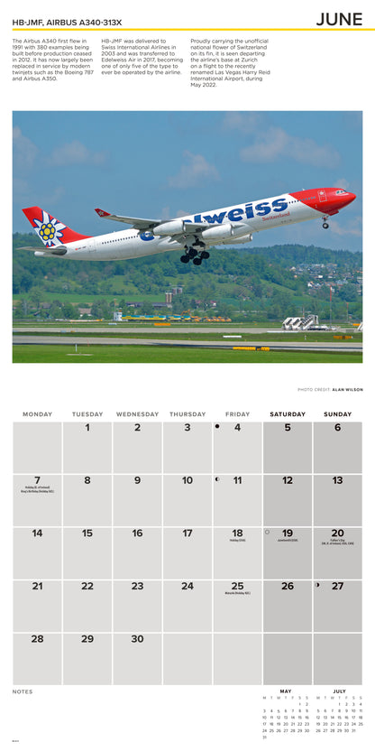 Flight, Modern Commercial Airliners Wall Calendar 2027