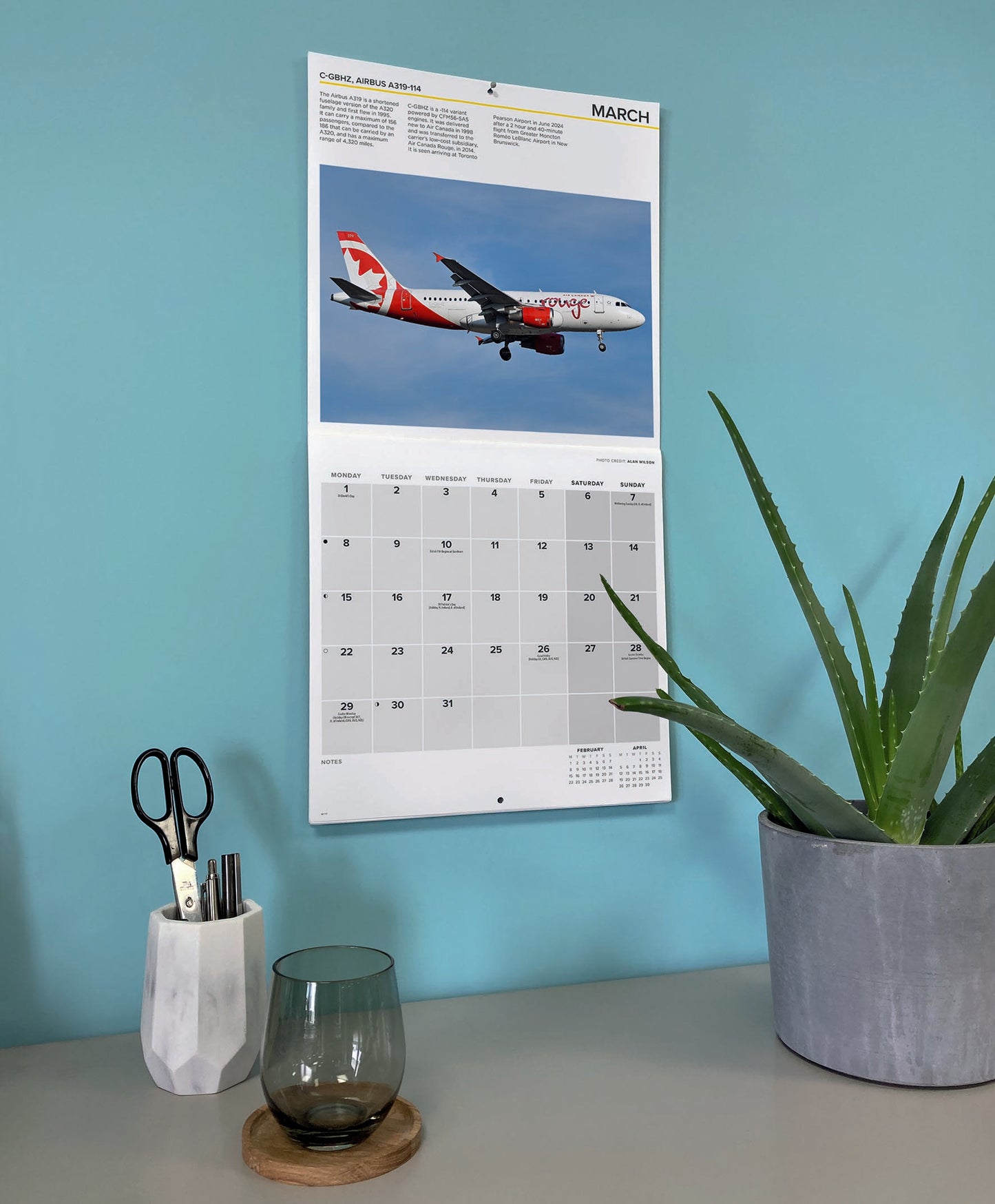 Flight, Modern Commercial Airliners Wall Calendar 2027