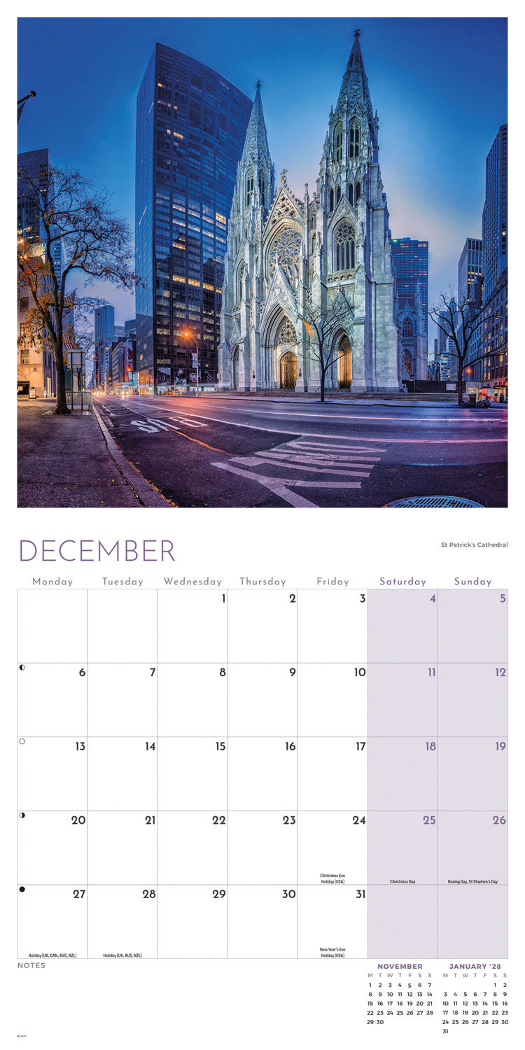 New York Wall Calendar 2027