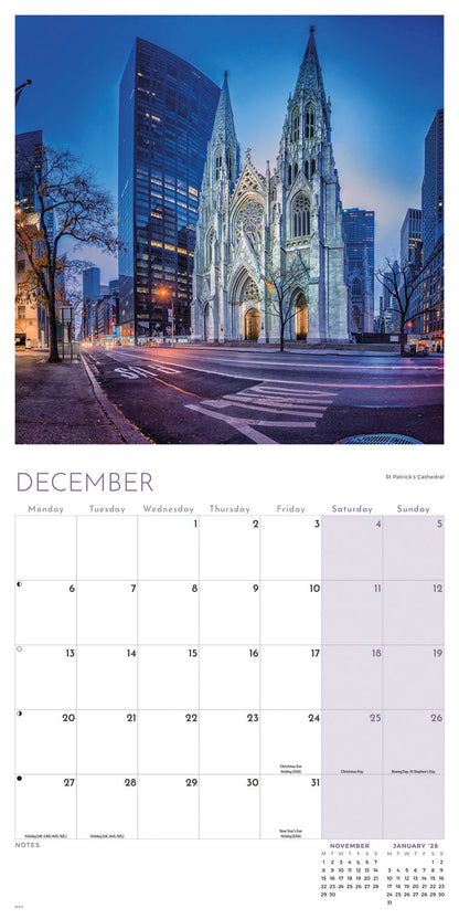 New York Wall Calendar 2027
