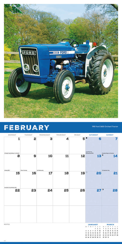 Vintage Tractors Wall Calendar 2027