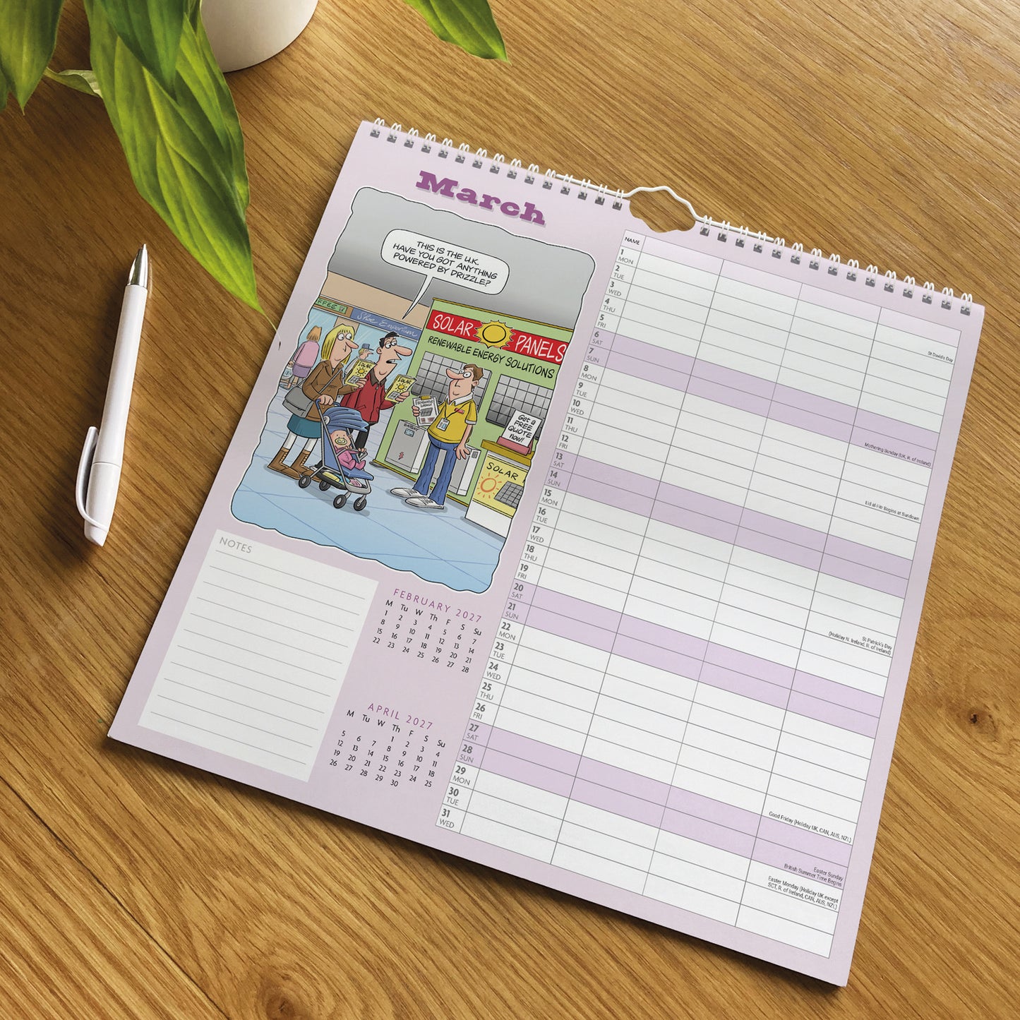 Funny Side of Life Wiro Planner Wall Calendar 2027