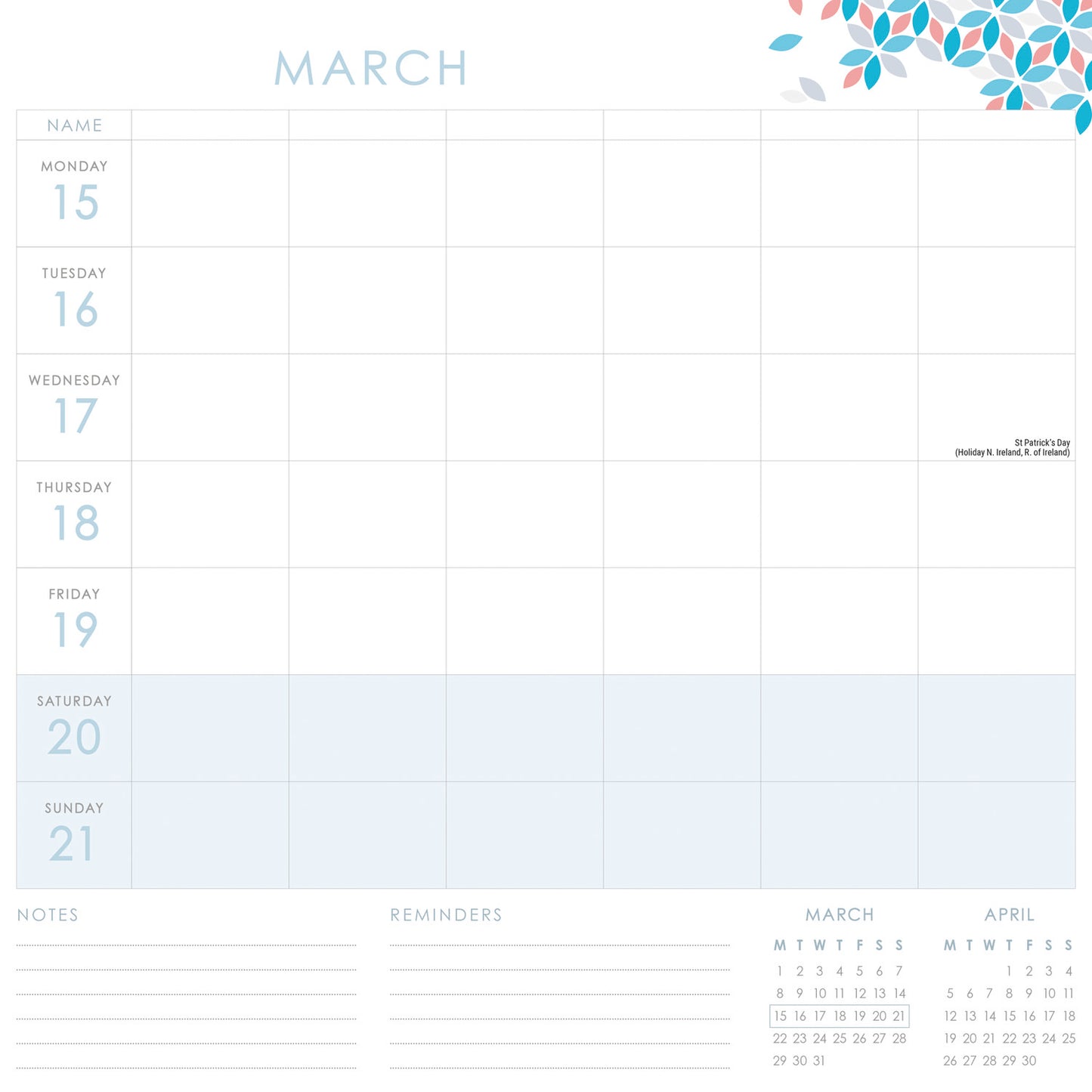 Organised Family (Geometric) WT Planner Wall Calendar 2027