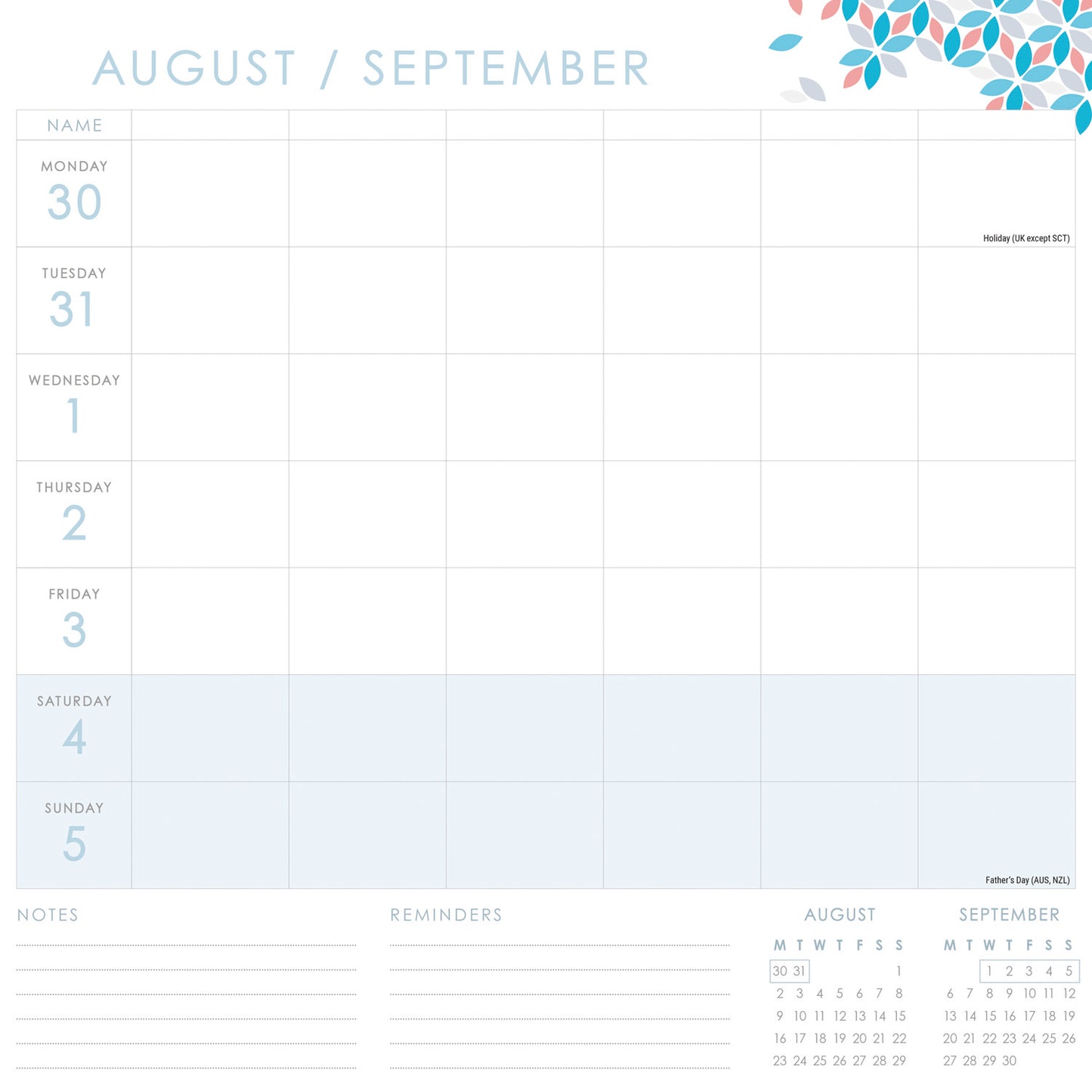 Organised Family (Geometric) WT Planner Wall Calendar 2027