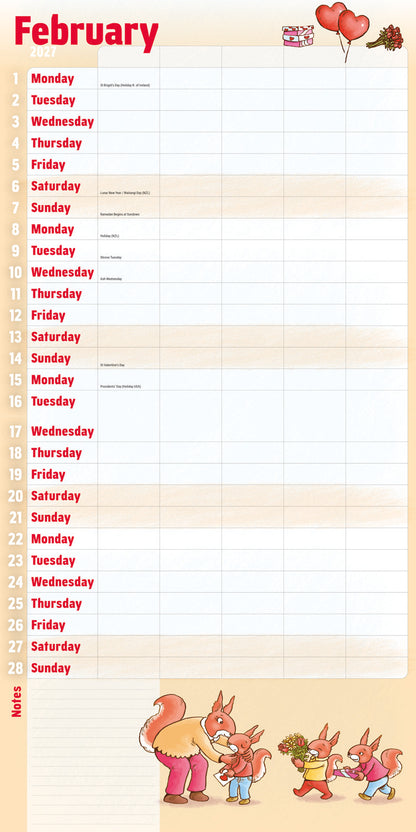 Mums Family Organise Planner Wall Calendar 2027