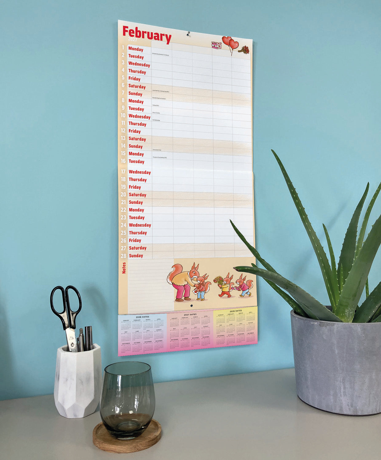 Mums Family Organise Planner Wall Calendar 2027