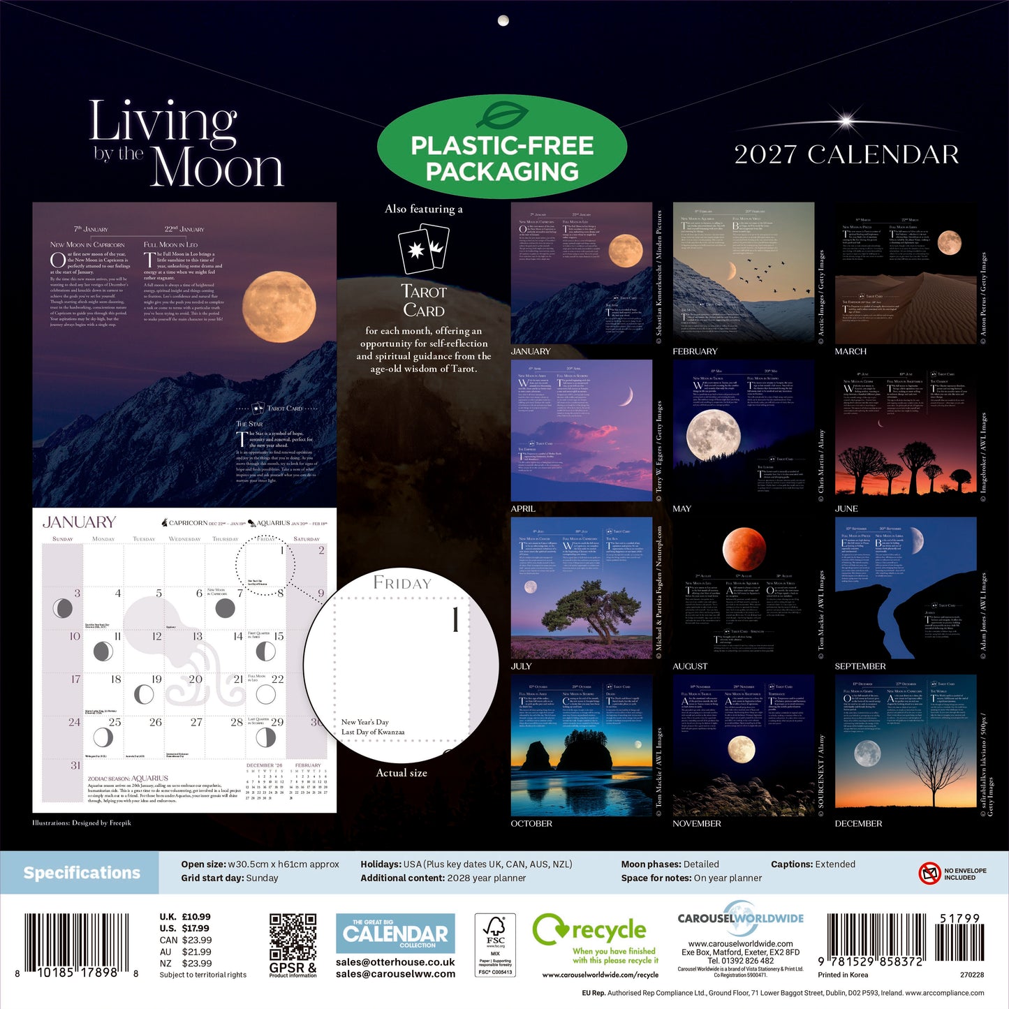 Living by the Moon Wall Calendar 2027