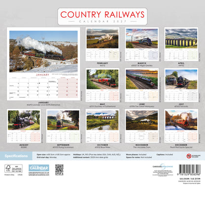 Country Railways Wiro Wall Calendar 2027