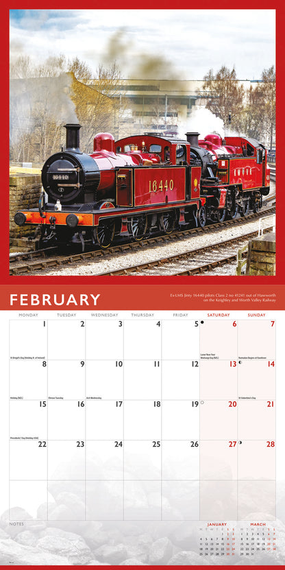 Steam Railway Wall Calendar 2027