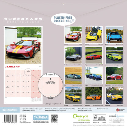 Supercars Wall Calendar 2027