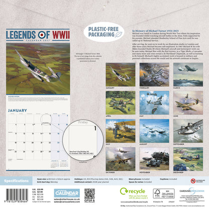 Legends of WWII Wall Calendar 2027