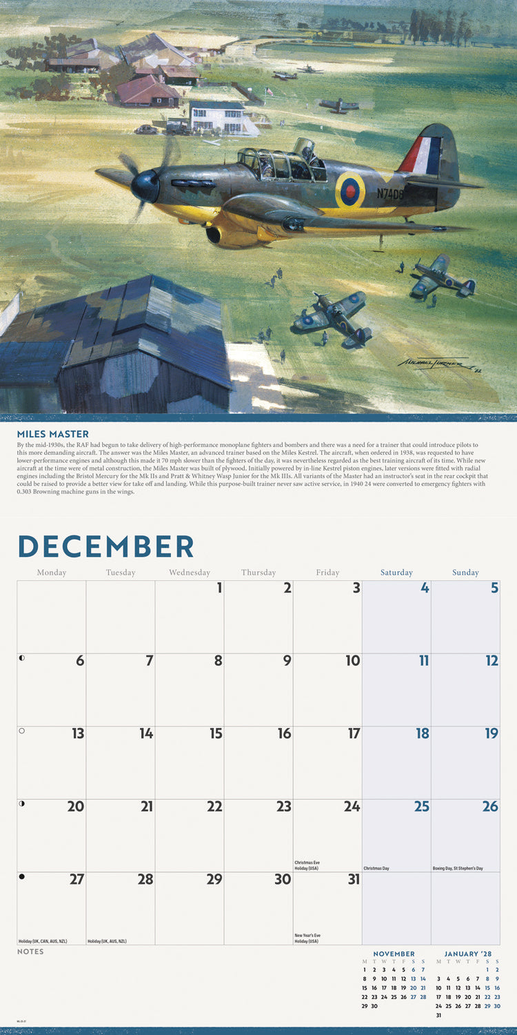 Legends of WWII Wall Calendar 2027