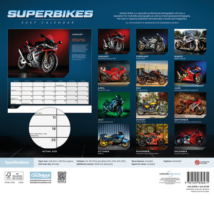 Superbikes Wiro Wall Calendar 2027