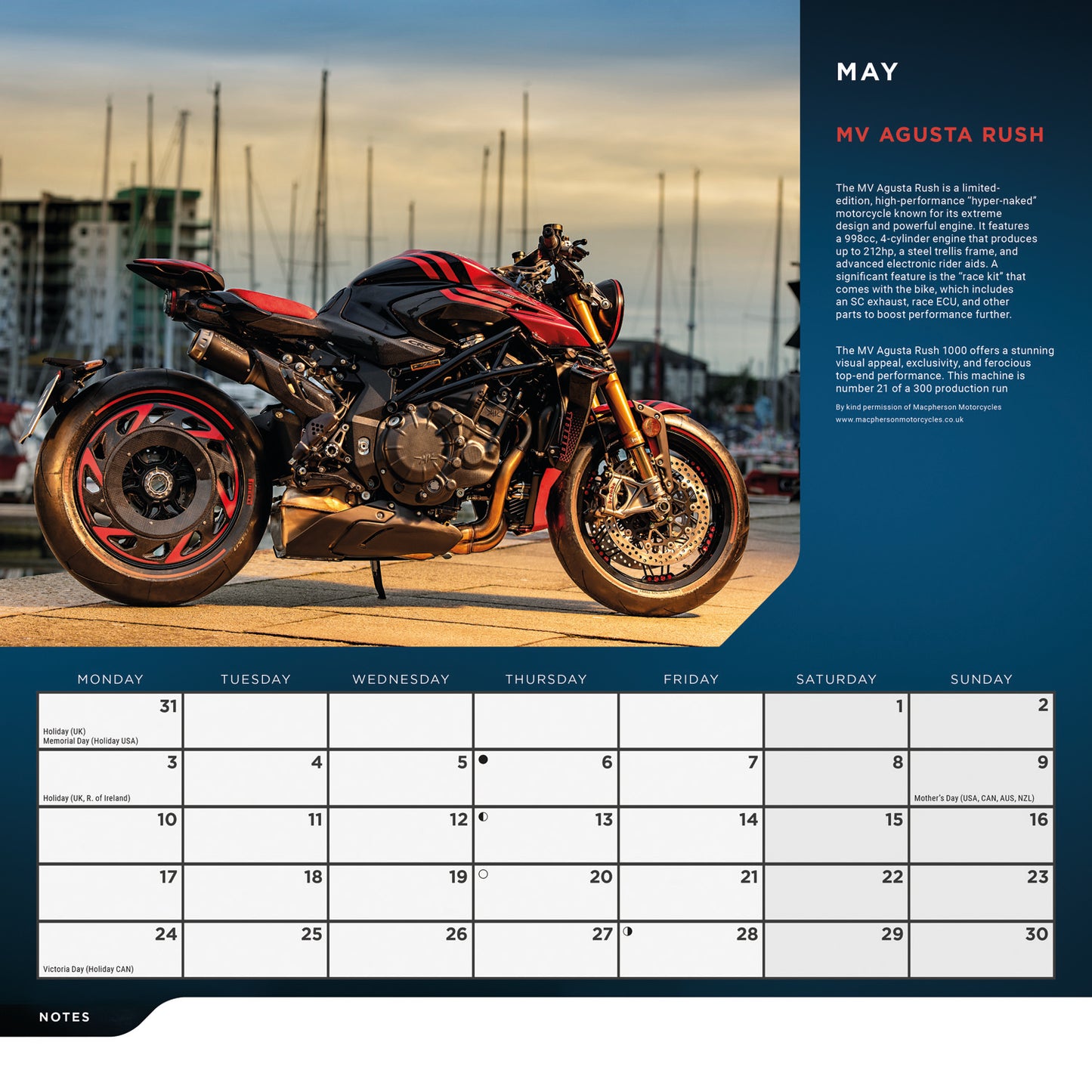Superbikes Wiro Wall Calendar 2027
