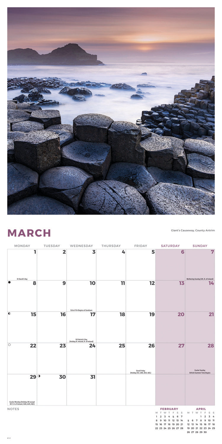 Coastlines of Britain Wall Calendar 2027