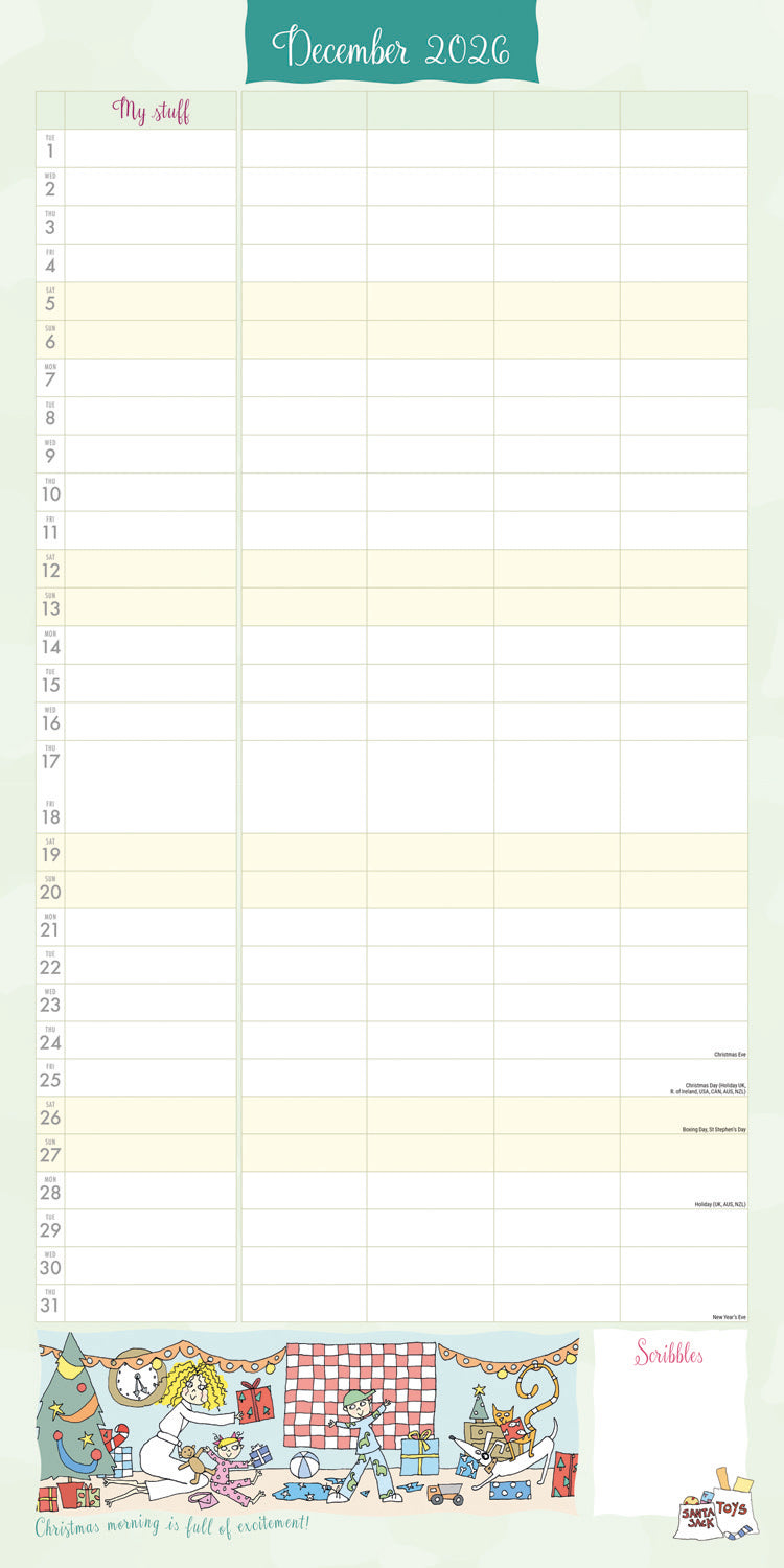 Super Mum, Kim Nas Planner Wall Calendar 2027