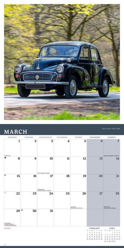 Classic British Cars Wall Calendar 2027