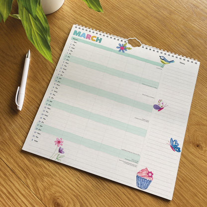 Mums Fabric Household Planner Wall Calendar 2027