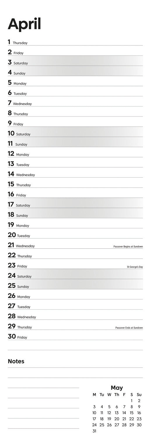 Essential Slim Calendar 2027