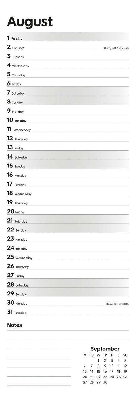Essential Slim Calendar 2027