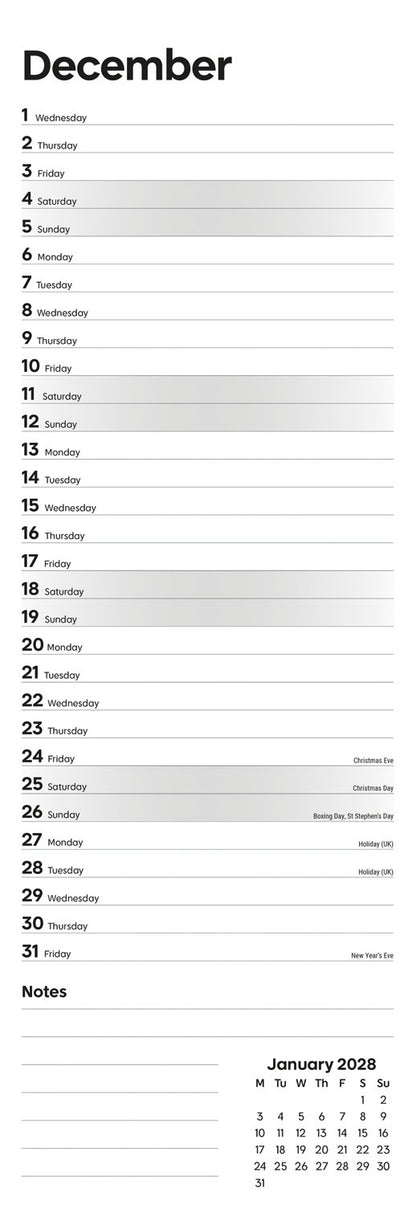 Essential Slim Calendar 2027