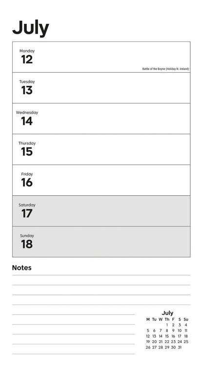Essential Week-To-View Stubby Slim Calendar 2027