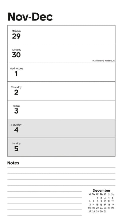 Essential Week-To-View Stubby Slim Calendar 2027