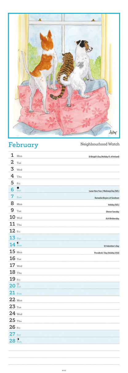 Alison's Animals Slim Calendar 2027