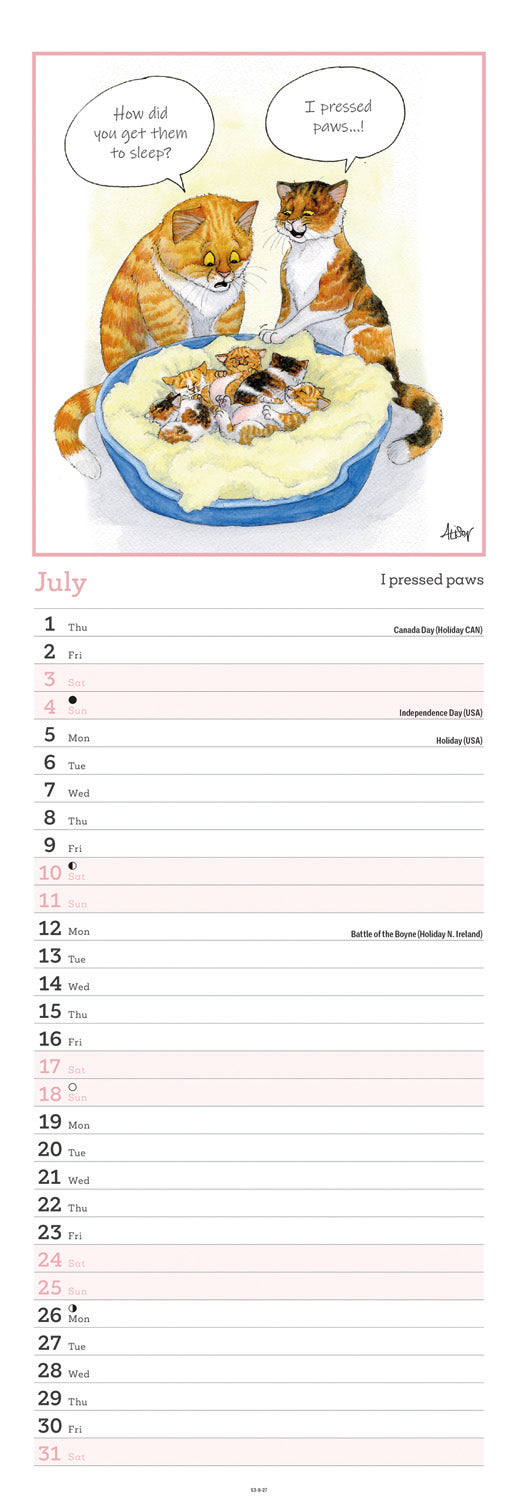 Alison's Animals Slim Calendar 2027