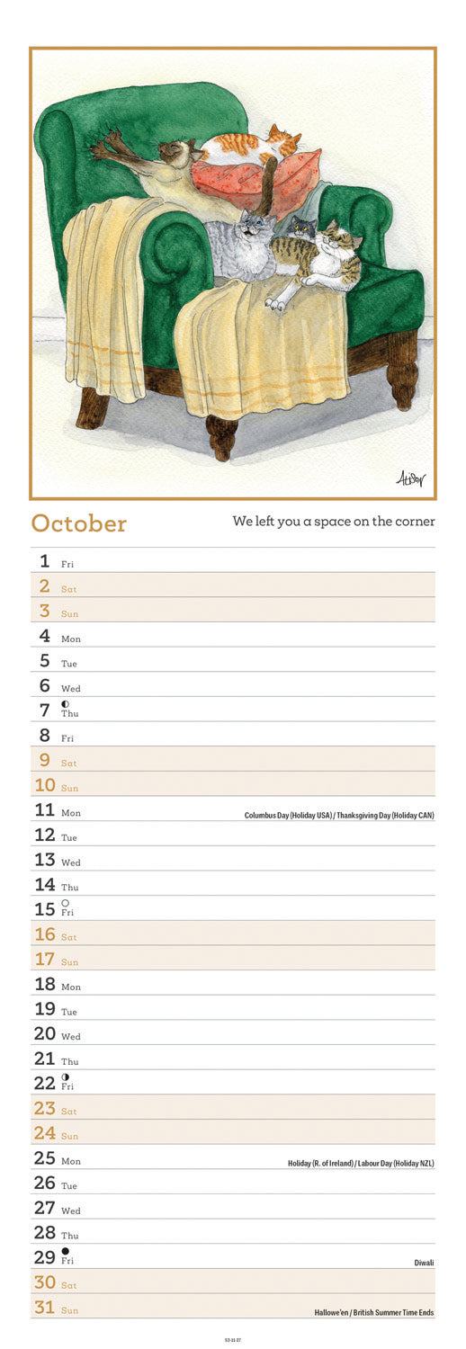 Alison's Animals Slim Calendar 2027