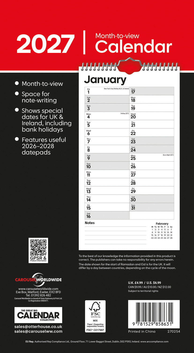 Essential MTV Stubby Slim Calendar 2027