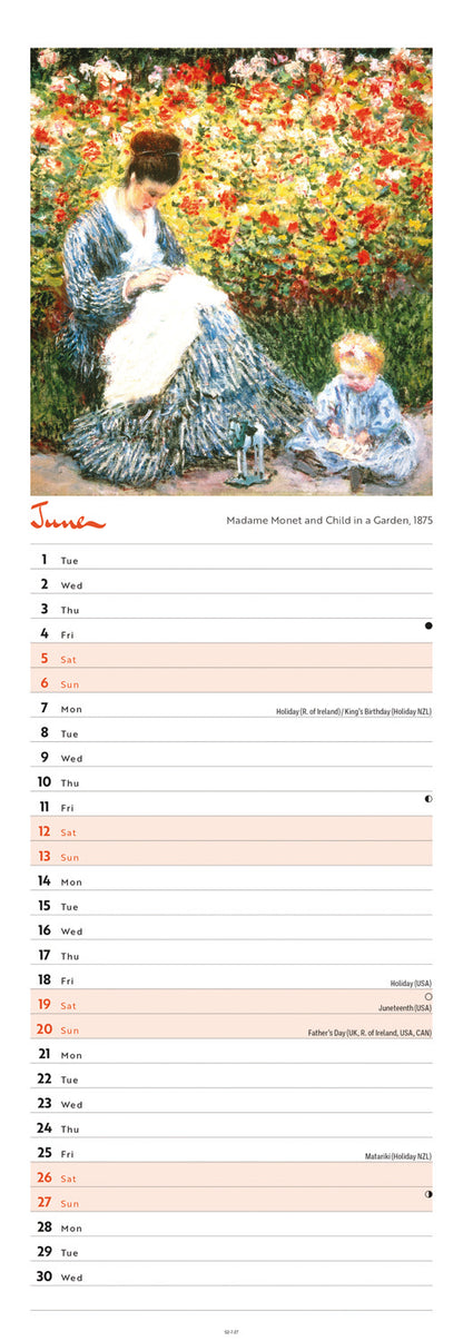 Monet Slim Calendar 2027