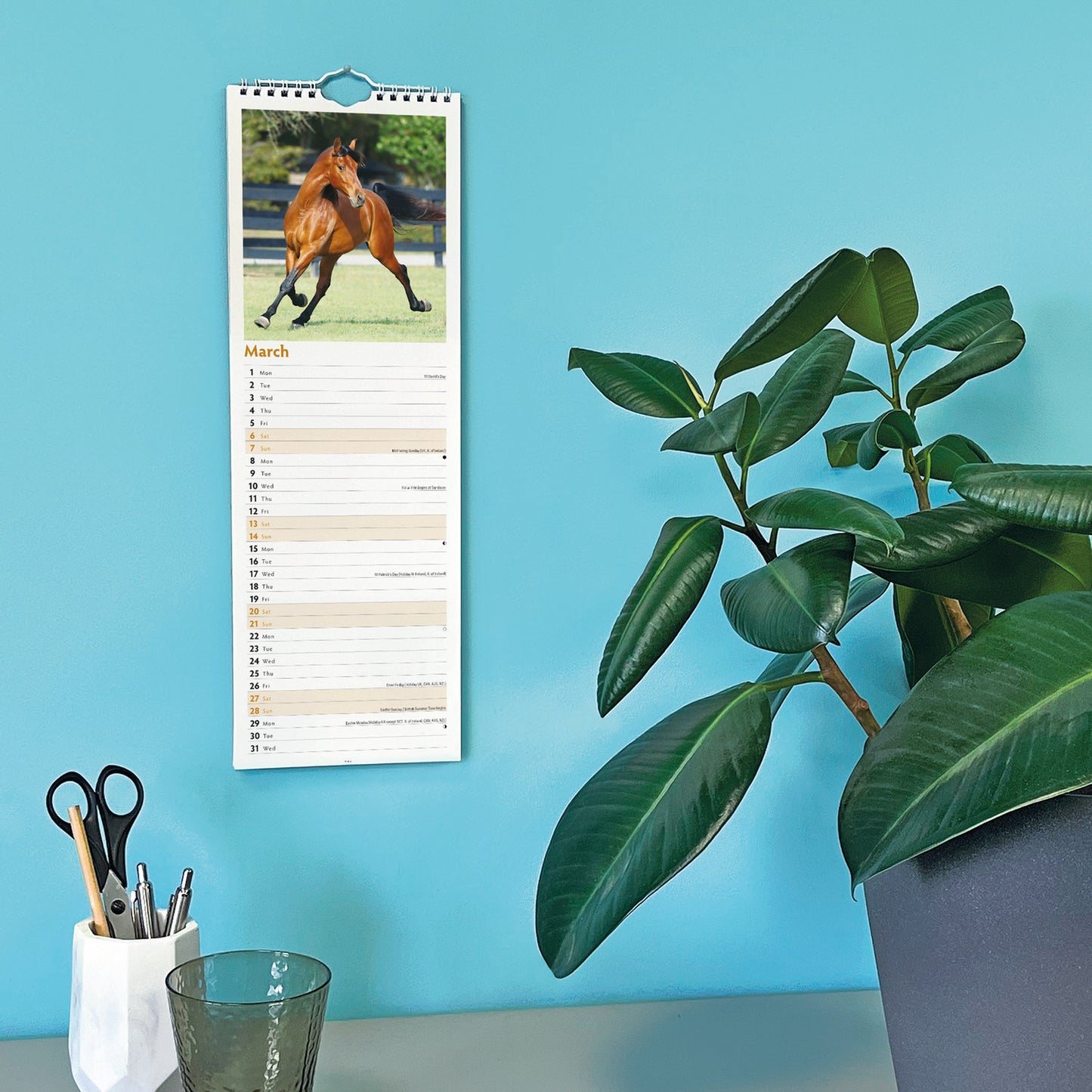 Horses Slim Calendar 2027