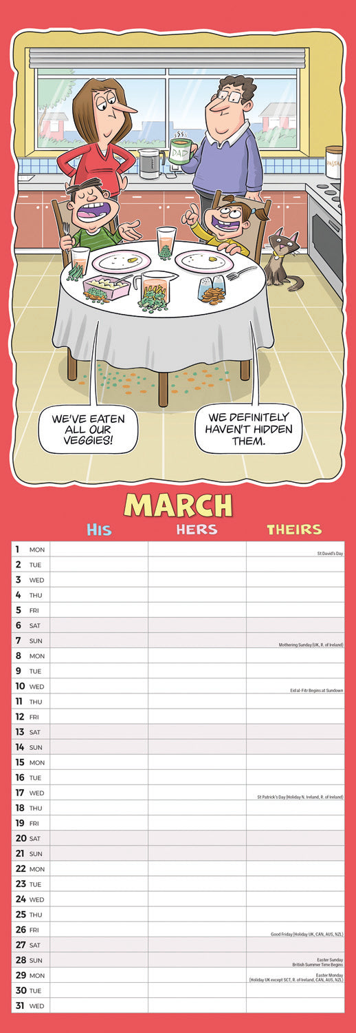 Wacky World of His, Hers and Theirs Planner Slim Calendar 2027