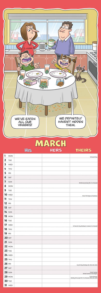 Wacky World of His, Hers and Theirs Planner Slim Calendar 2027