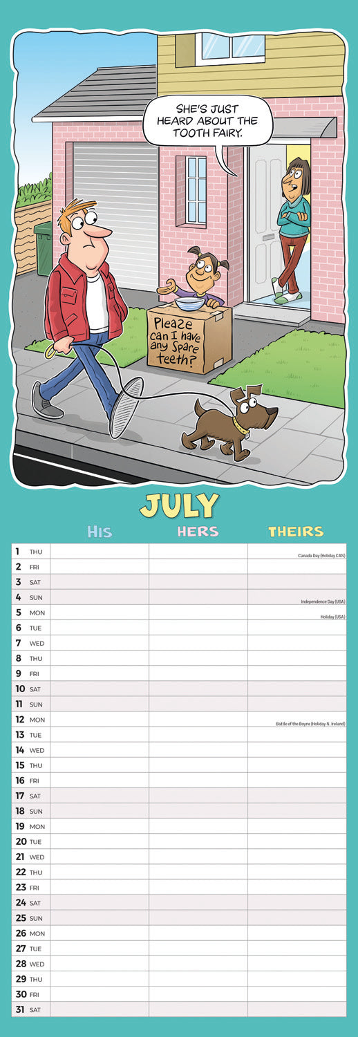 Wacky World of His, Hers and Theirs Planner Slim Calendar 2027