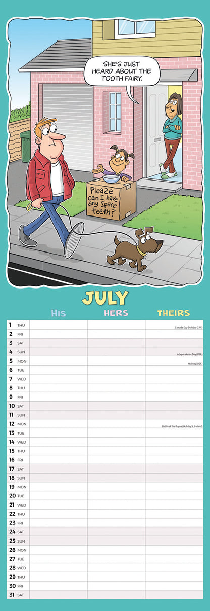 Wacky World of His, Hers and Theirs Planner Slim Calendar 2027