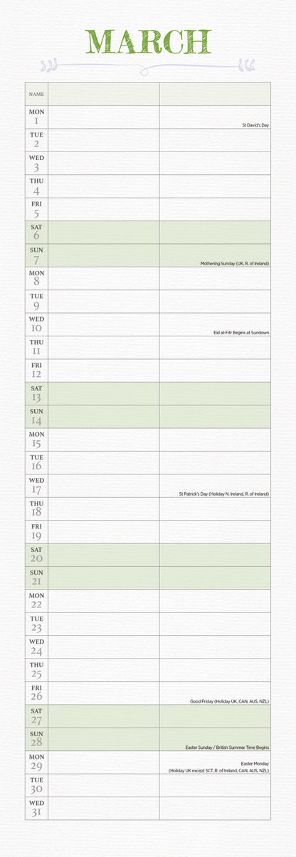 You and Me Planner Slim Calendar 2027
