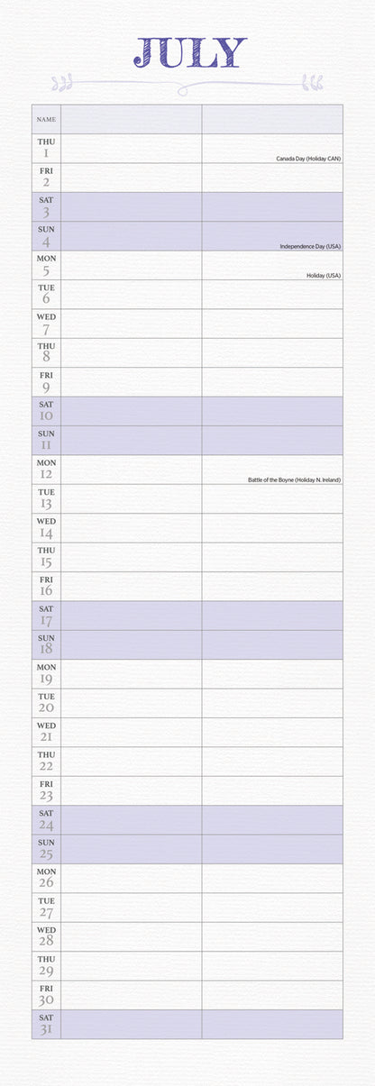 You and Me Planner Slim Calendar 2027